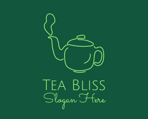 Tea - Green Teapot Tea Kettle logo design