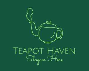 Teapot - Green Teapot Tea Kettle logo design