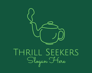 Green Teapot Tea Kettle logo design