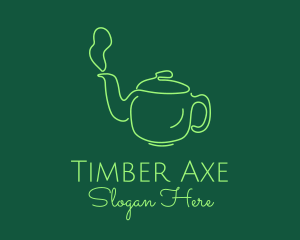 Green Teapot Tea Kettle logo design