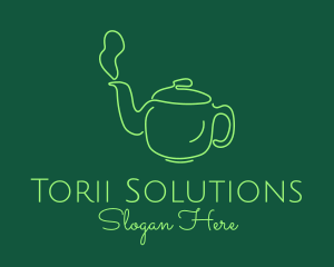 Green Teapot Tea Kettle logo design