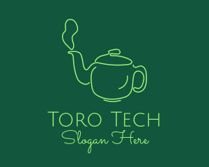 Green Teapot Tea Kettle logo design