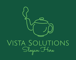 Green Teapot Tea Kettle logo design