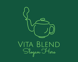 Green Teapot Tea Kettle logo design