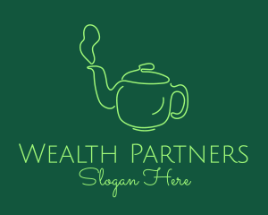 Green Teapot Tea Kettle logo design