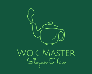 Green Teapot Tea Kettle logo design