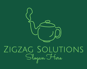 Green Teapot Tea Kettle logo design