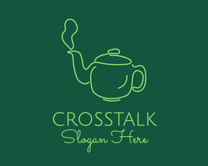 Healthy - Green Teapot Tea Kettle logo design