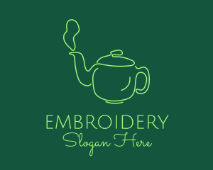 Green Teapot Tea Kettle logo design