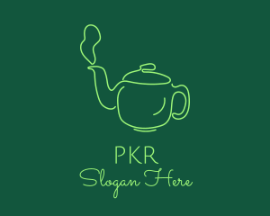 Green Teapot Tea Kettle logo design