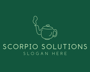 Green Teapot Tea Kettle logo design