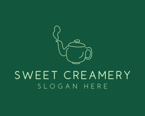 Green Teapot Tea Kettle logo design