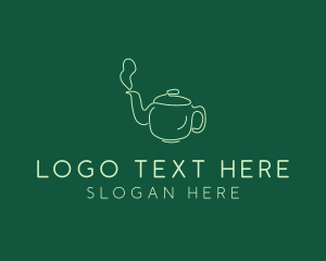 Green Teapot Tea Kettle logo design