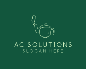 Green Teapot Tea Kettle logo design