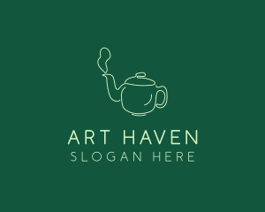 Green Teapot Tea Kettle logo design