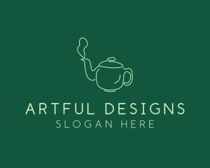 Green Teapot Tea Kettle logo design