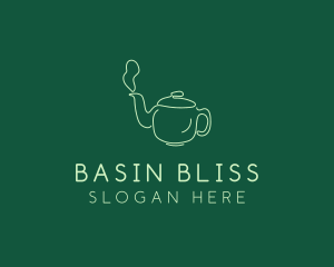 Green Teapot Tea Kettle logo design