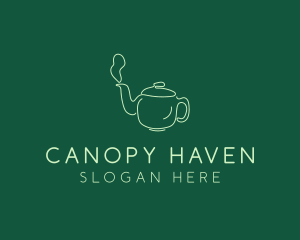 Green Teapot Tea Kettle logo design