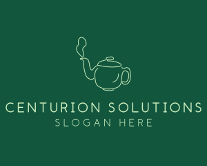 Green Teapot Tea Kettle logo design