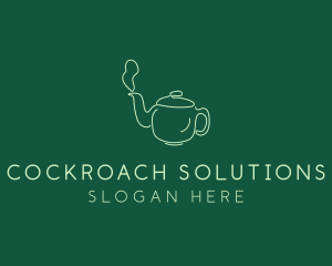 Green Teapot Tea Kettle logo design