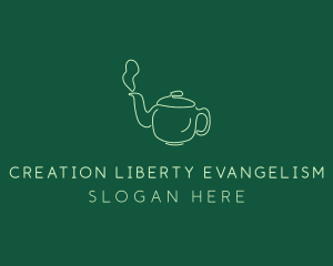 Green Teapot Tea Kettle logo design