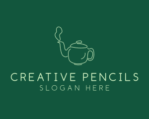 Green Teapot Tea Kettle logo design