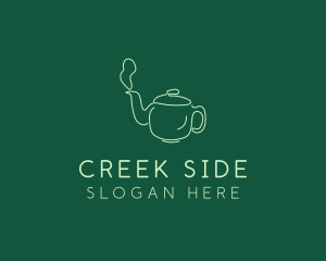 Green Teapot Tea Kettle logo design