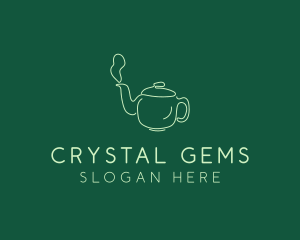 Green Teapot Tea Kettle logo design