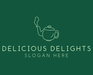 Green Teapot Tea Kettle logo design