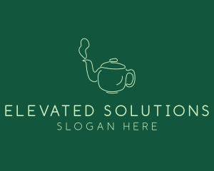 Green Teapot Tea Kettle logo design