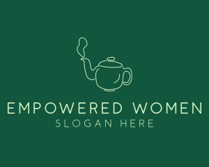 Green Teapot Tea Kettle logo design