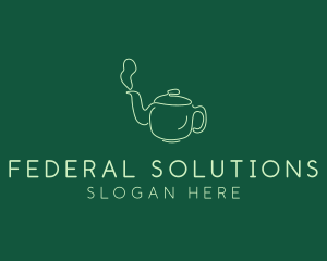 Green Teapot Tea Kettle logo design