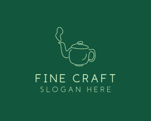 Green Teapot Tea Kettle logo design