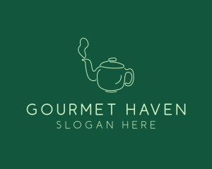 Green Teapot Tea Kettle logo design