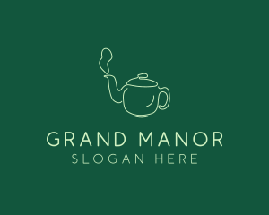 Green Teapot Tea Kettle logo design