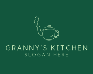 Green Teapot Tea Kettle logo design