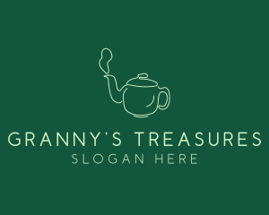 Green Teapot Tea Kettle logo design