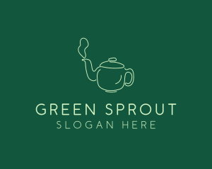 Green Teapot Tea Kettle logo design