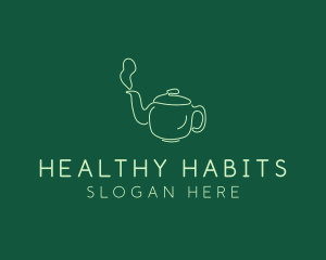 Green Teapot Tea Kettle logo design