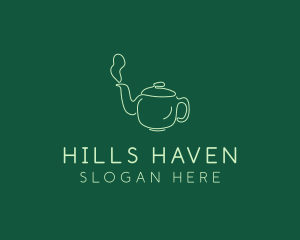 Green Teapot Tea Kettle logo design