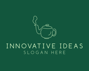 Green Teapot Tea Kettle logo design