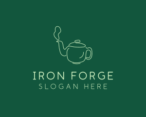 Green Teapot Tea Kettle logo design