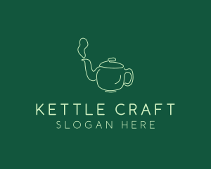 Green Teapot Tea Kettle logo design