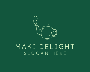 Green Teapot Tea Kettle logo design