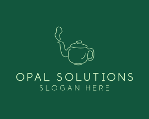 Green Teapot Tea Kettle logo design