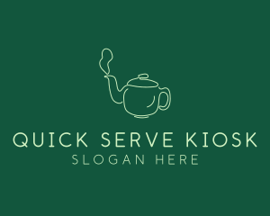 Green Teapot Tea Kettle logo design