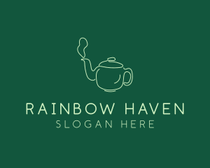 Green Teapot Tea Kettle logo design