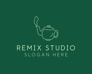 Green Teapot Tea Kettle logo design