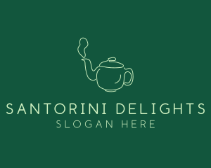 Green Teapot Tea Kettle logo design