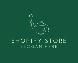 Green Teapot Tea Kettle logo design